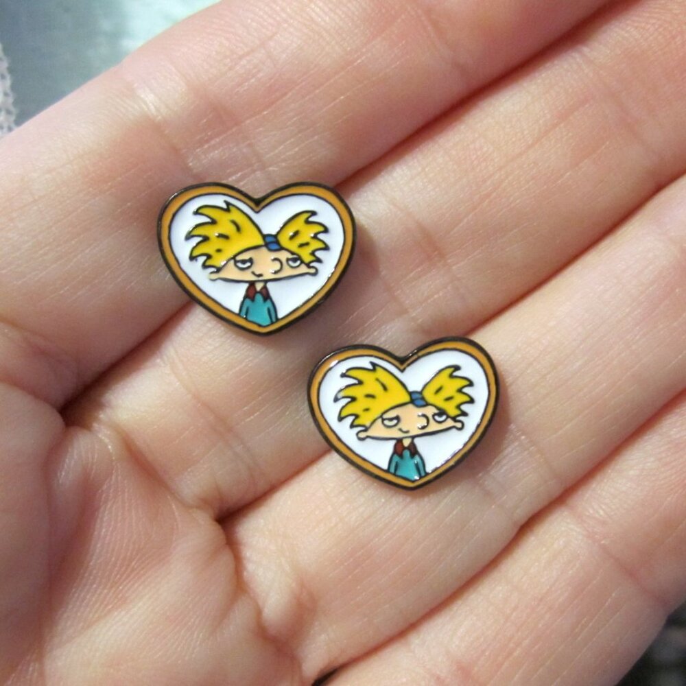 Hey Arnold Earrings Heart~Hypoallergenic